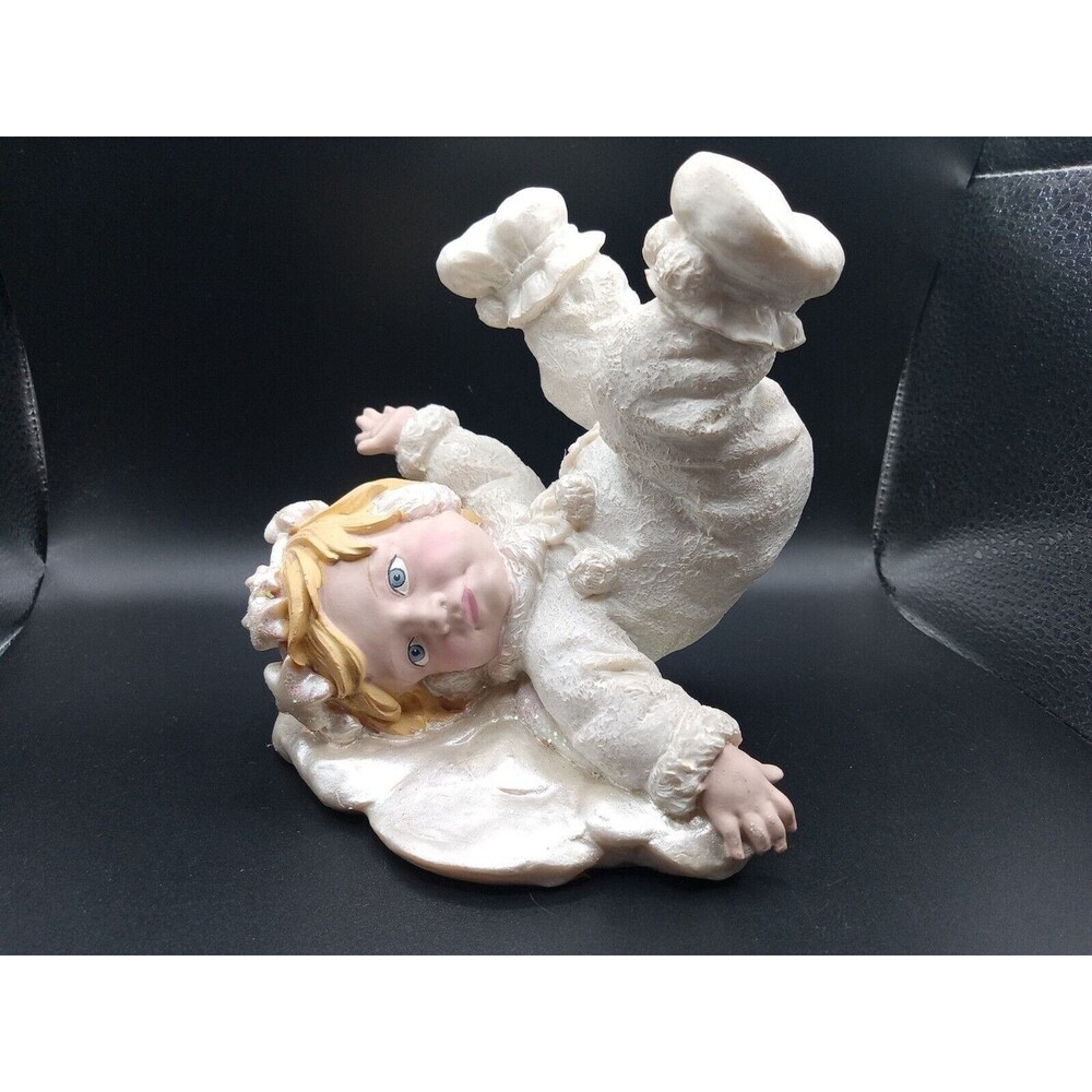 5" Vintage Snow Angel Hand Painted Statue Figurine